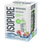 Isopure Protein Water with Electrolytes – Strawberry Kiwi (20 Fl Oz./4 Drinks)