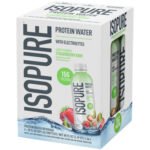 Isopure Protein Water with Electrolytes – Strawberry Kiwi (20 Fl Oz./4 Drinks)
