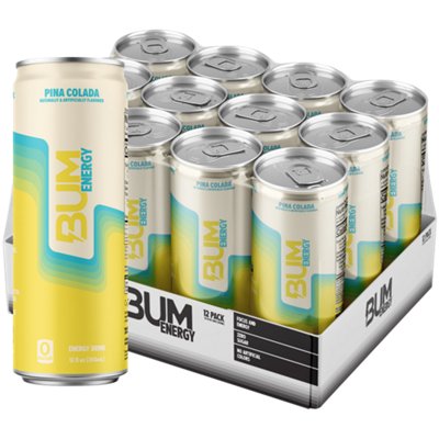 BUM Energy Drink – Pina Colada (12 Drinks, 12 Fl. Oz. Each)