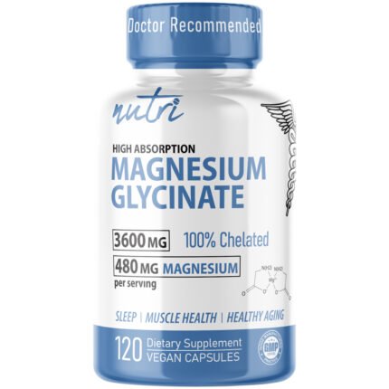 Magnesium Glycinate - Sleep, Muscle Health & Healthy Aging (120 Vegan Capsules) — product packaging