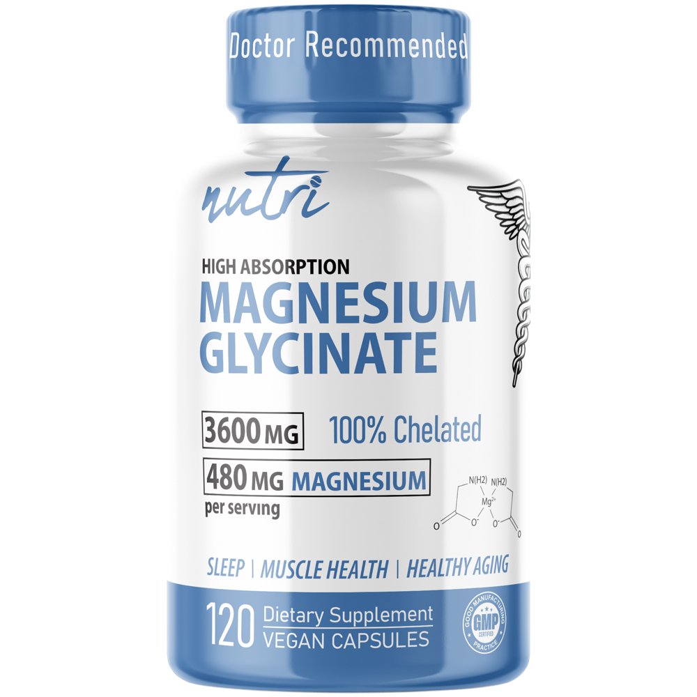 Magnesium Glycinate - Sleep, Muscle Health & Healthy Aging (120 Vegan Capsules) Magnesium Glycinate - Sleep, Muscle Health & Healthy Aging (120 Vegan Capsules) — product packaging
