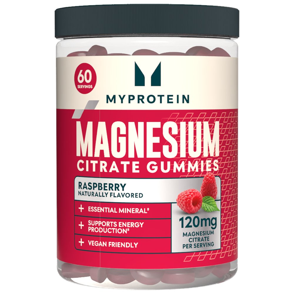 Magnesium Citrate Gummies - Essentials Minerals, Supports Energy Production & Vegan Friendly - Raspberry (60 Servings) — product packaging