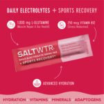 SaltWTR Daily Electrolyte Drink Mix + Sports Recovery – Raspberry Salt (0.17 oz./8 Stick Packs)