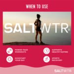 SaltWTR Daily Electrolyte Drink Mix + Sports Recovery – Raspberry Salt (0.17 oz./8 Stick Packs)
