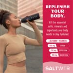SaltWTR Daily Electrolyte Drink Mix + Sports Recovery – Raspberry Salt (0.17 oz./8 Stick Packs)