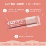 SaltWTR Daily Electrolyte Drink Mix + Gut Support – Summer Peach (0.16 oz./8 Stick Packs)