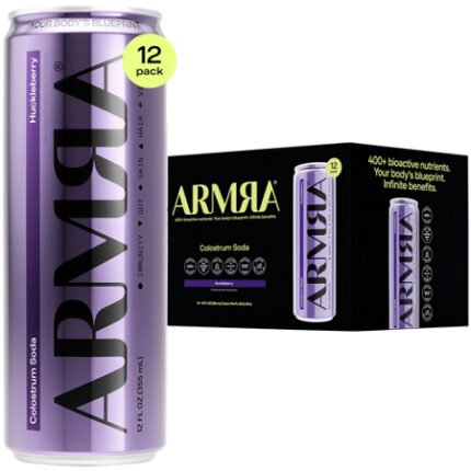 ARMRA Colostrum Soda – Huckleberry (12 fl oz./12 Drinks)