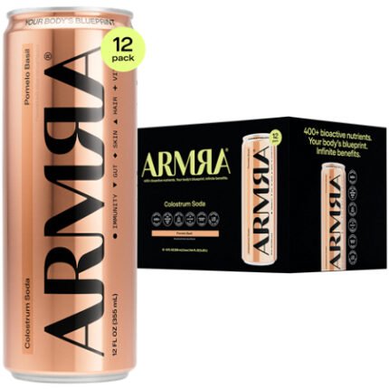 ARMRA Colostrum Soda – Pomelo Basil (12 fl oz./12 Drinks)