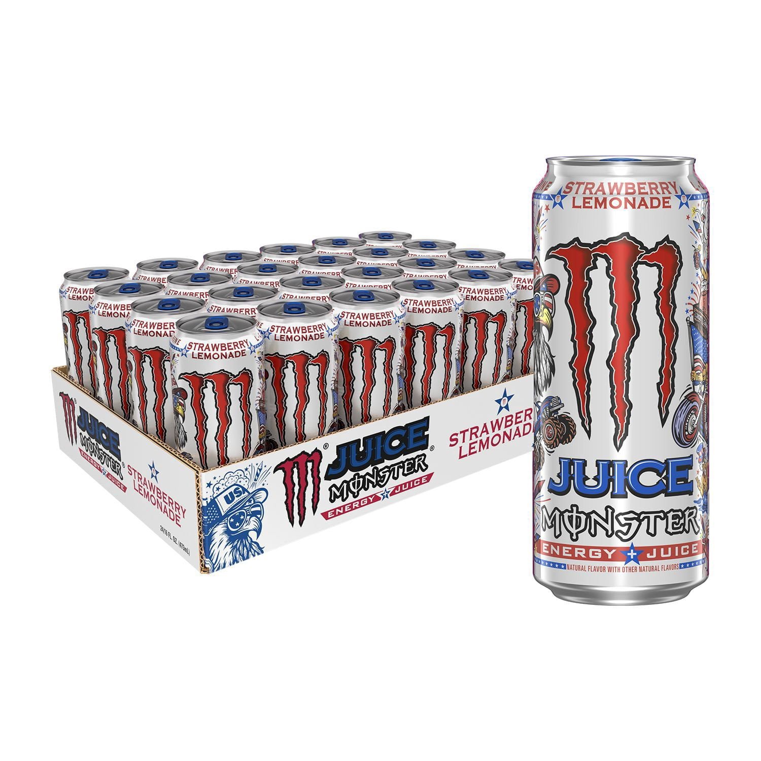 Monster Energy Juice Strawberry Lemonade beverage multipack product photograph