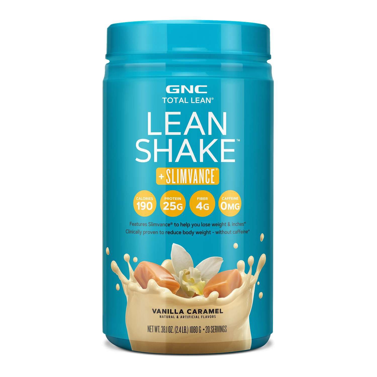 369683_GNC_Total_Lean_Lean_Shake_Slimvance_Vanilla_Caramel_tub_Front.jpg GNC Total Lean® Lean Shake™ + Slimvance® Caffeine Free - Vanilla Caramel (20 Servings) - Image 1