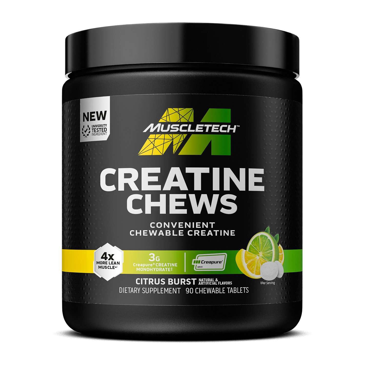 403806_Muscletech_Creatine_Chews_Citrus_Burst_90ct_Front.jpg MuscleTech™ Creatine Chews - Citrus Burst - 90 Tablets (30 Servings) - Image 1