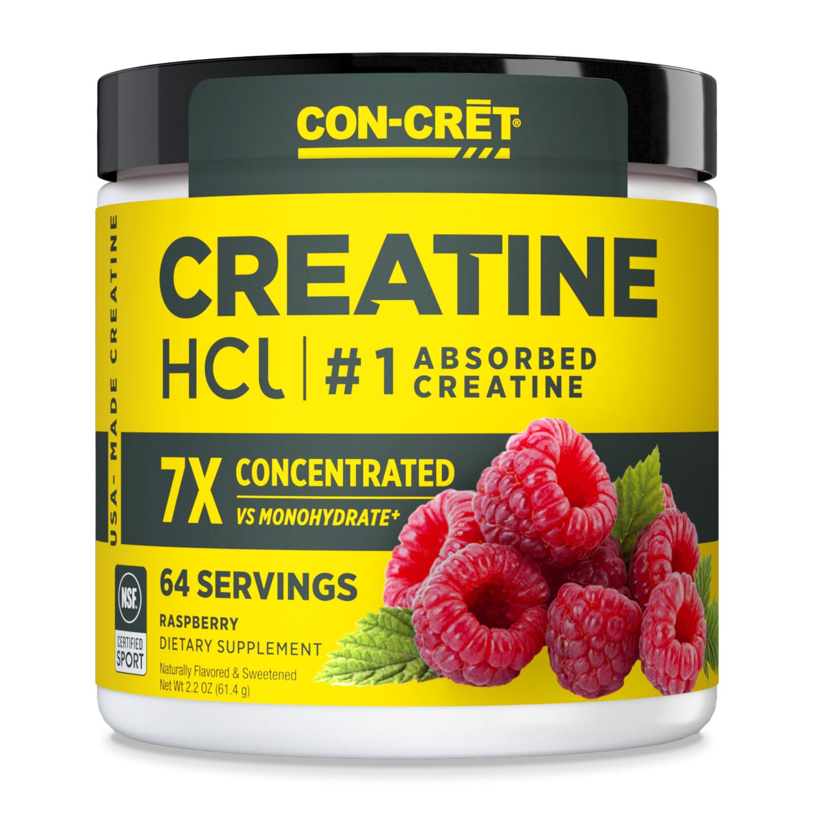 414521_CON-CRET_Creatine_HCL_Powder_64srv_Raspberry_Front.jpg CON-CRET® Creatine HCl Powder - Raspberry (64 Servings) - Image 1