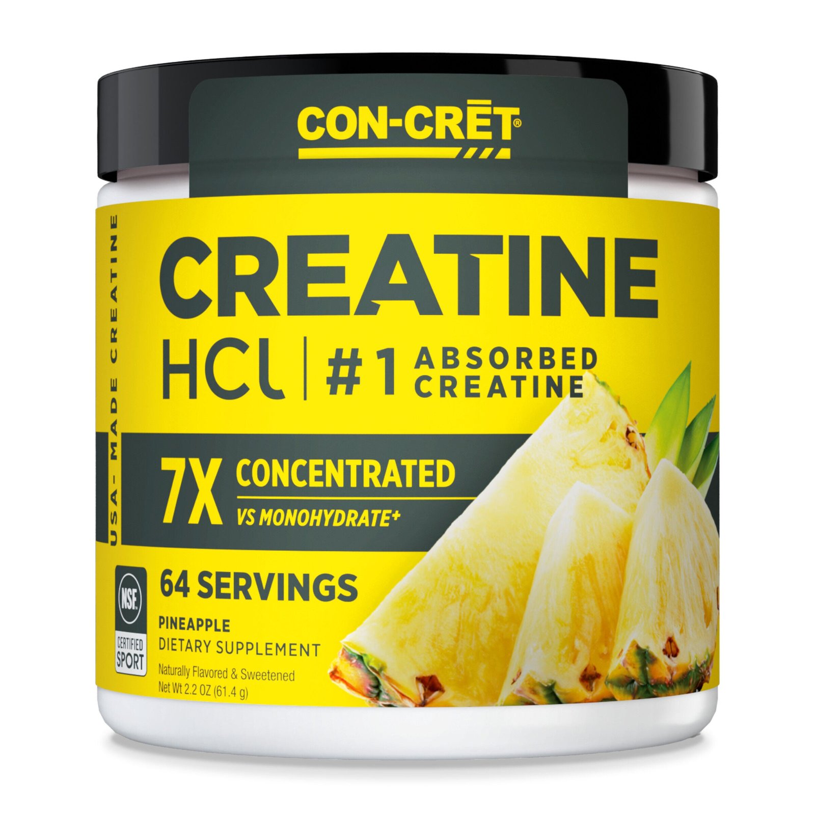 414541_CON-CRET_Creatine_HCL_Powder_64srv_Pineapple_Front.jpg CON-CRET® Creatine HCl Powder - Pineapple (64 Servings) - Image 1