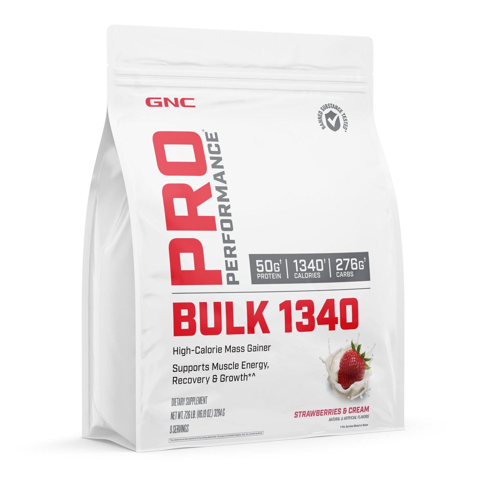 GNC Pro Performance® Bulk 1340 - Strawberries and Cream (9 Servings) - Image 2