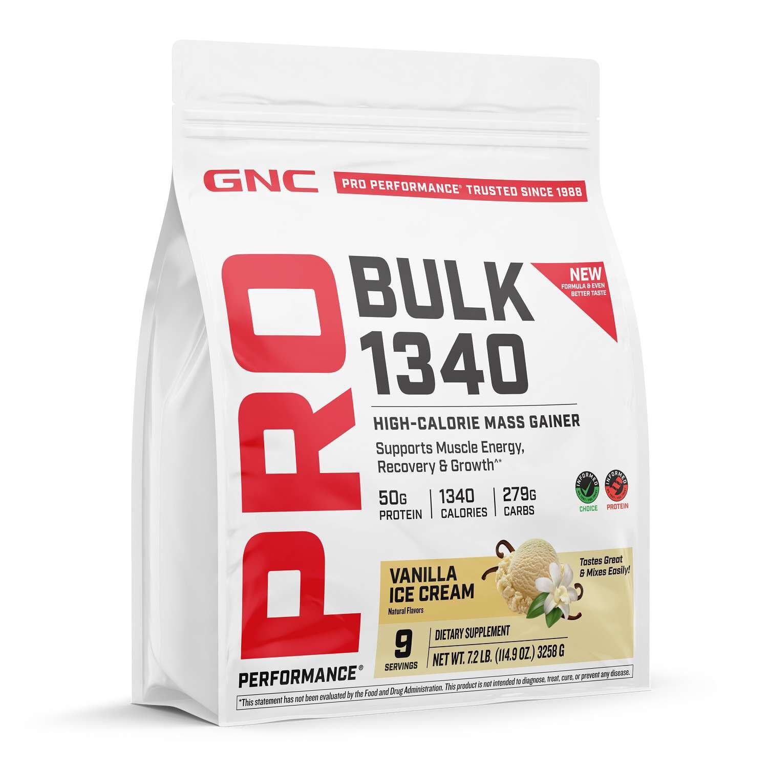 GNC Pro Performance Bulk 1340 - Vanilla Ice Cream (9 Servings) - Image 2