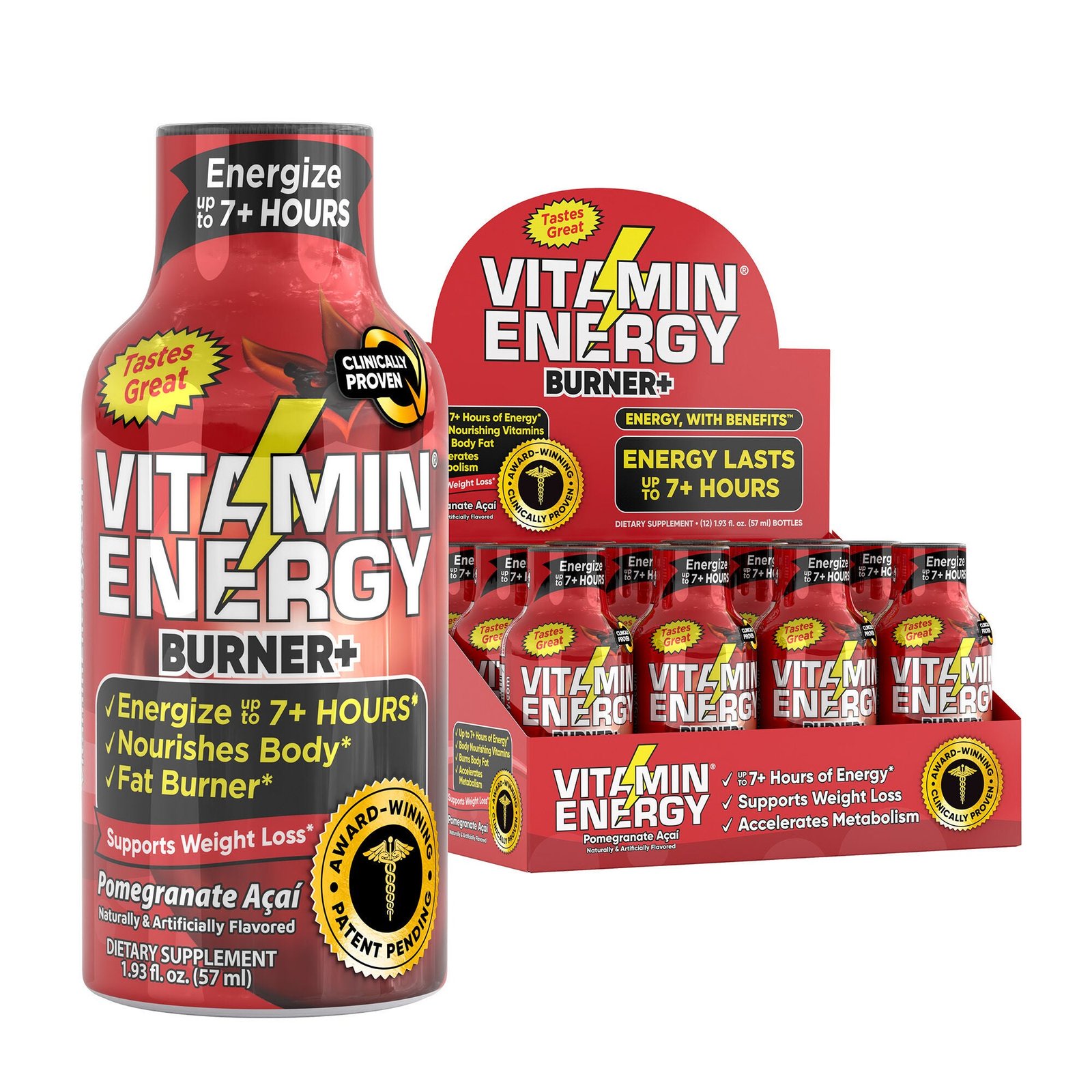514412_web_Vitamin_Energy_Burner_Pomegranate_Front.jpg Vitamin Energy® Burner+ - Pomegranate Acai - 1.93oz. (12 Pack) - Image 1