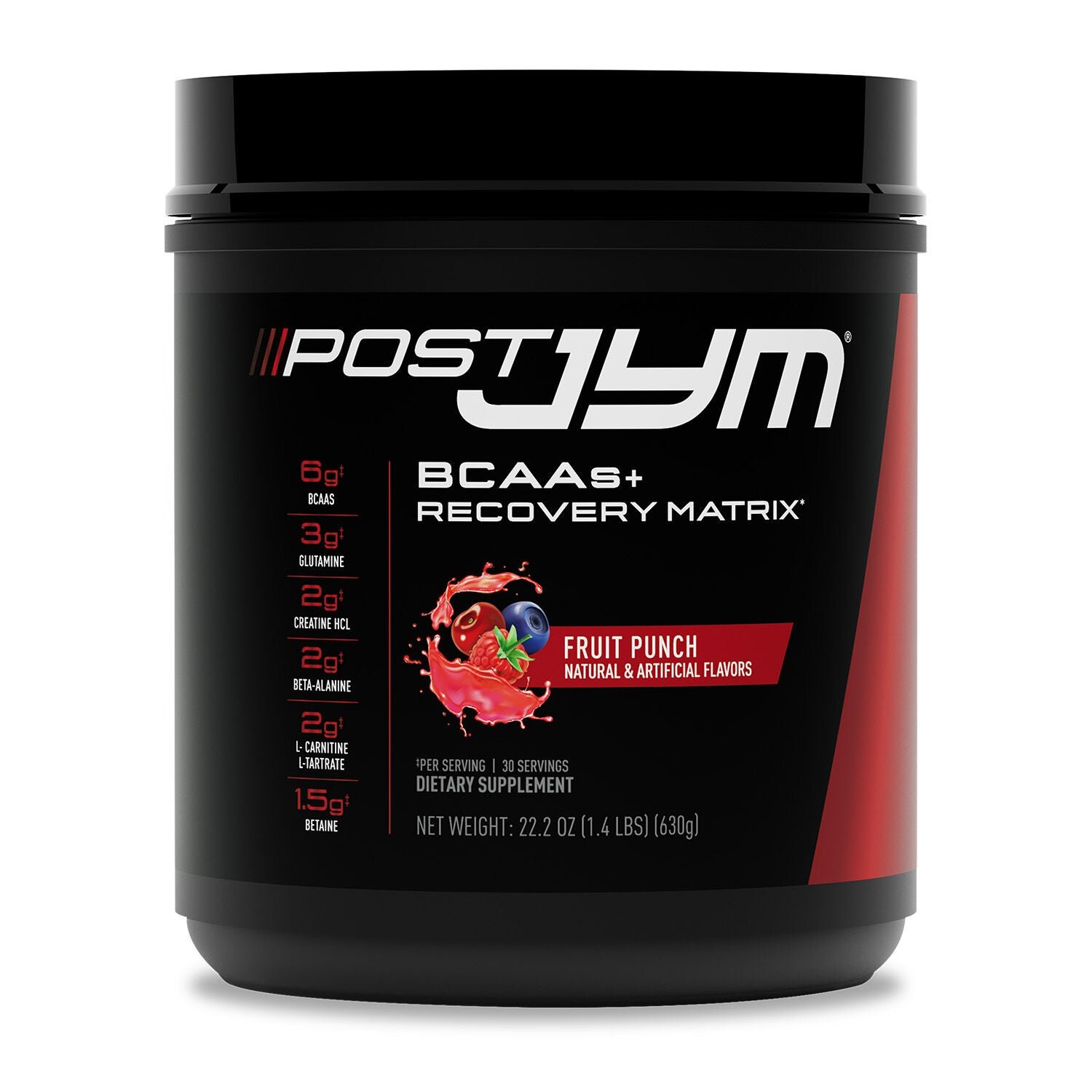 533920_JYM_Post_BCAAs_Recovery_Fruit_Punch_Front.jpg Jym® BCAAs + Recovery Matrix* - Fruit Punch (30 Servings) - Image 1