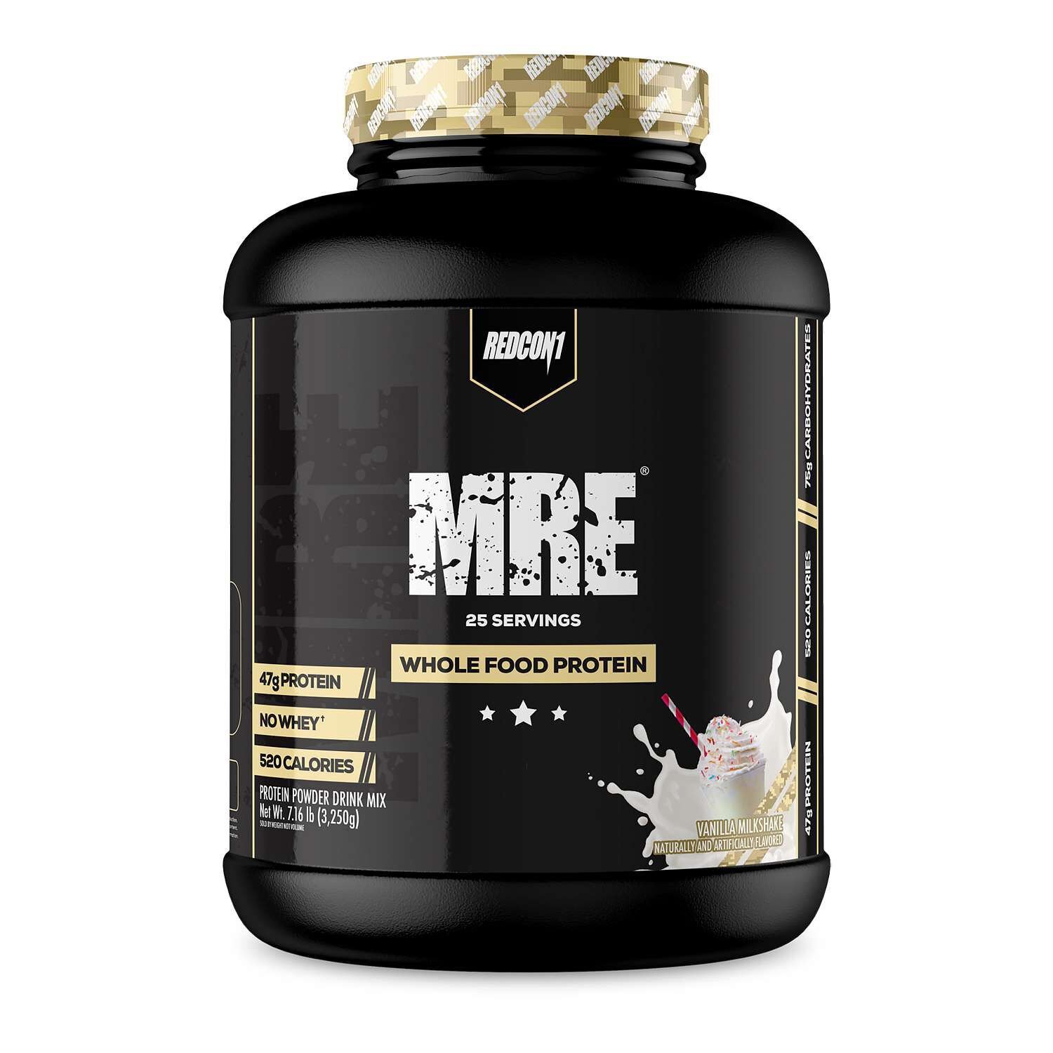 Vanilla Milkshake powder tub illustrating a product that requires measured preparation