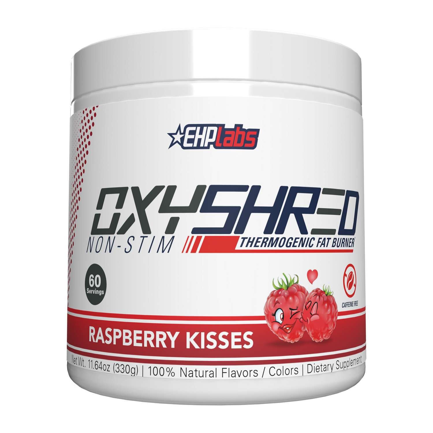 559620_EHPlabs_Oxyshred_Raspberrykisses_Front.jpg EHP Labs Oxyshred OxyShred Non-Stim - Raspberry Kisses - 11.64 oz. (60 Servings) - Image 1