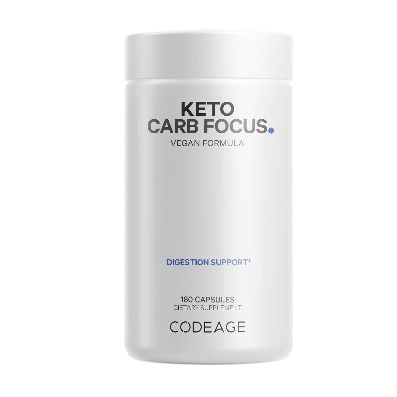 585019_web_Codeagee_Keto20Carb_Front.jpg Codeage Keto Carb Focus Vegan Carb Blocker White Kidney - Green Tea - Cinnamon - 180 Caupsules (90 Servings) - Image 1