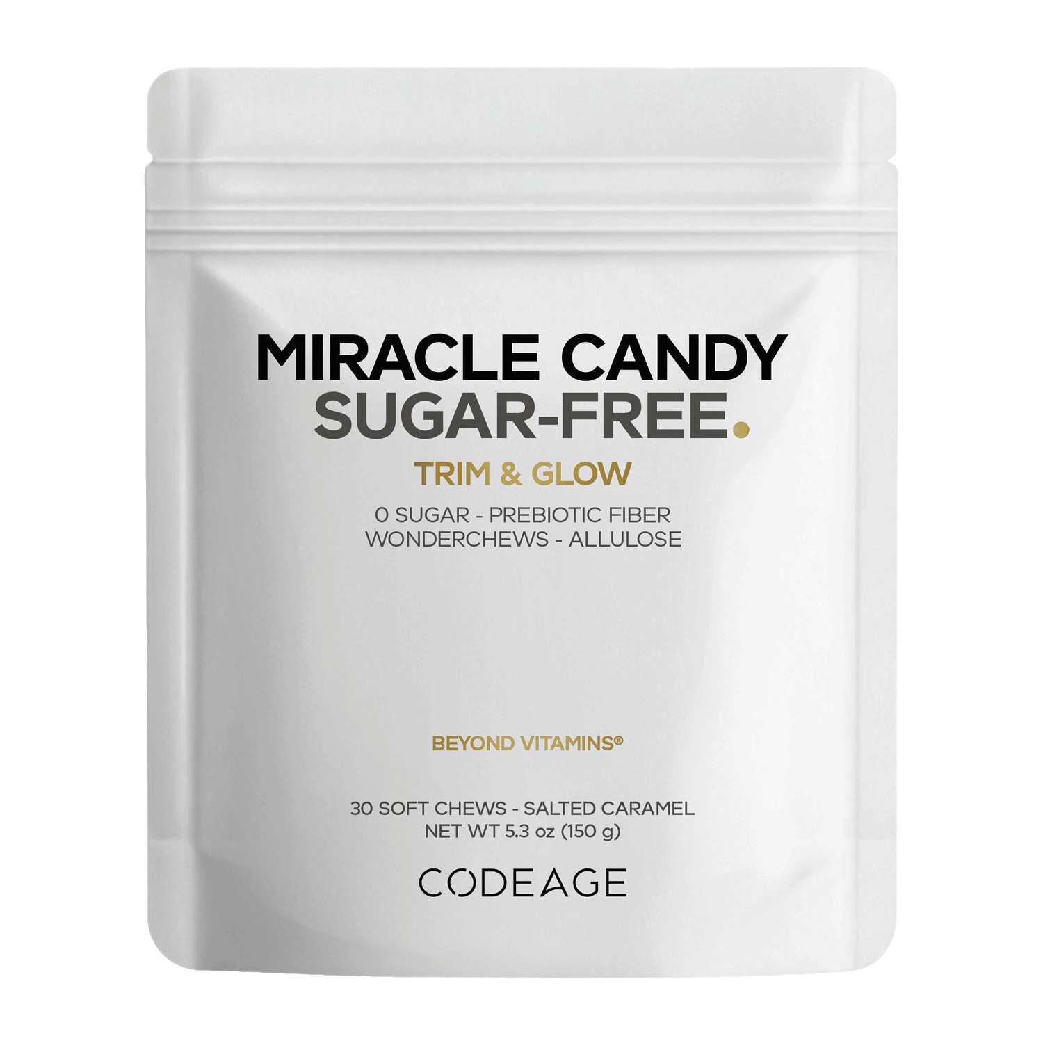 585284_Codeage_ALLULOSE_SOFT_CHEW_SALTEDCARAMEL_Front.jpg Codeage Miracle Candy - Salted Caramel - 30 Soft Chews (30 Servings) - Image 1