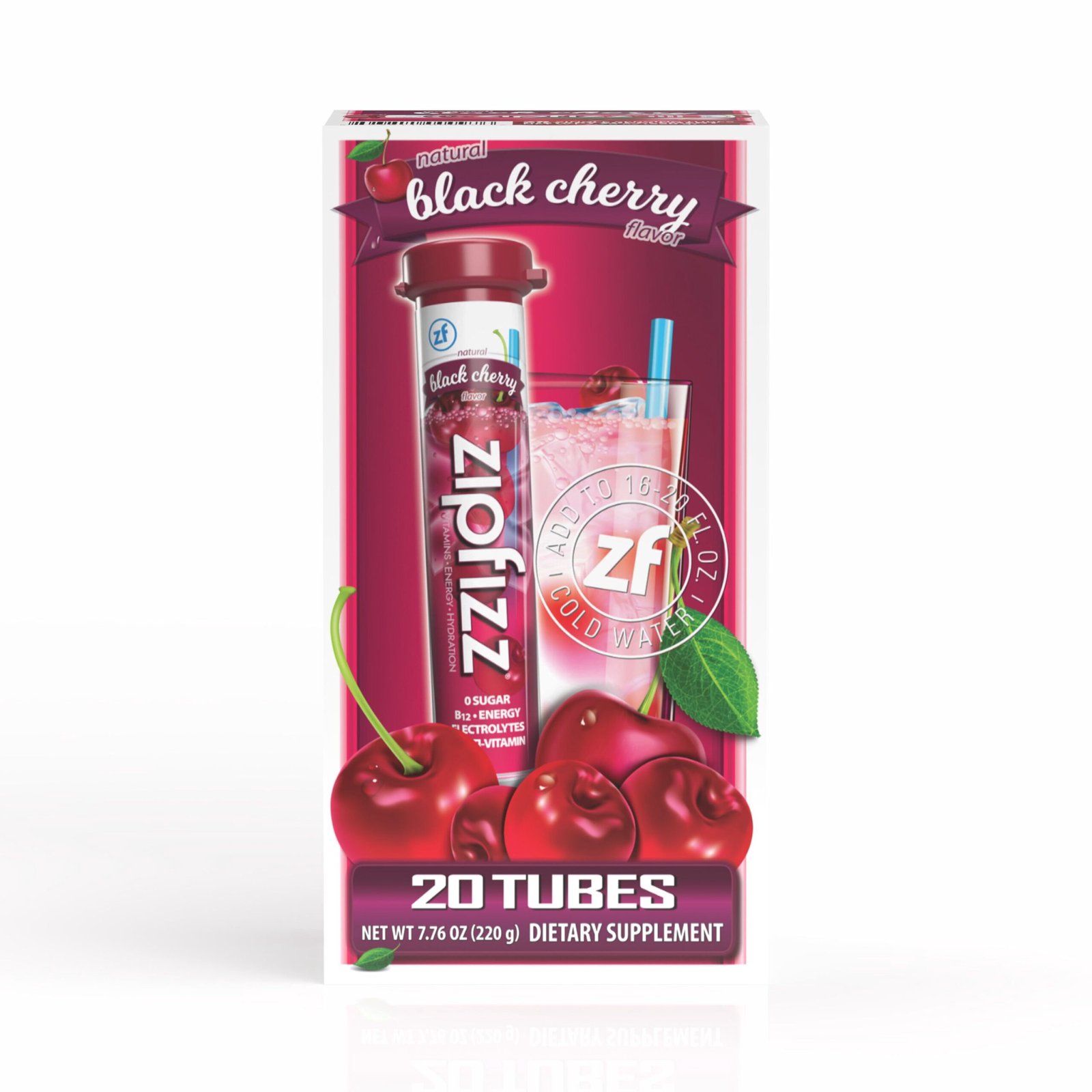 5f6a226e-08c6-450b-b84a-36e44ba3511d.fdd14c14ad6bcd15b81b65a8c7e203c3.jpeg Zipfizz Energy Multi-Vitamin Hydration Drink Mix, Black Cherry, 20 ct. - Image 1