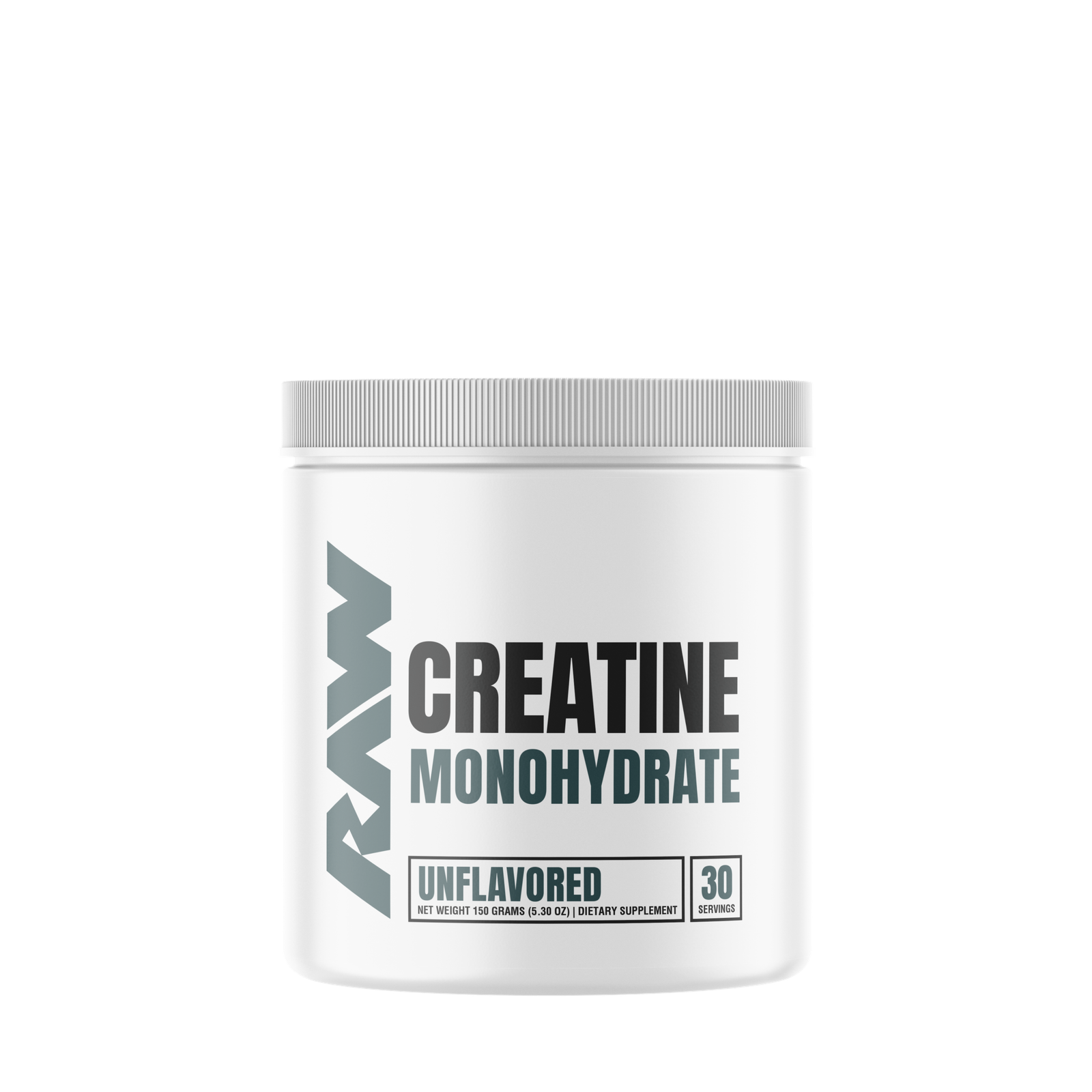 604719_RAW_Creatine_Monohydrate_Unflavored_Front.png Raw Nutrition Creatine Monohydrate - Unflavored (30 Servings) - Image 1