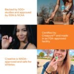 Create Wellness Creatine Monohydrate Gummies - Orange - 45 Gummies (15 Servings) - Image 9