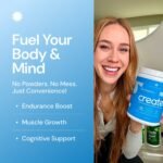 Create Wellness Creatine Monohydrate Gummies - Blue Raspberry - 45 Gummies (15 Servings) - Image 5