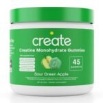 Create Wellness Creatine Monohydrate Gummies - Sour Green Apple - 45 Gummies (15 Servings)