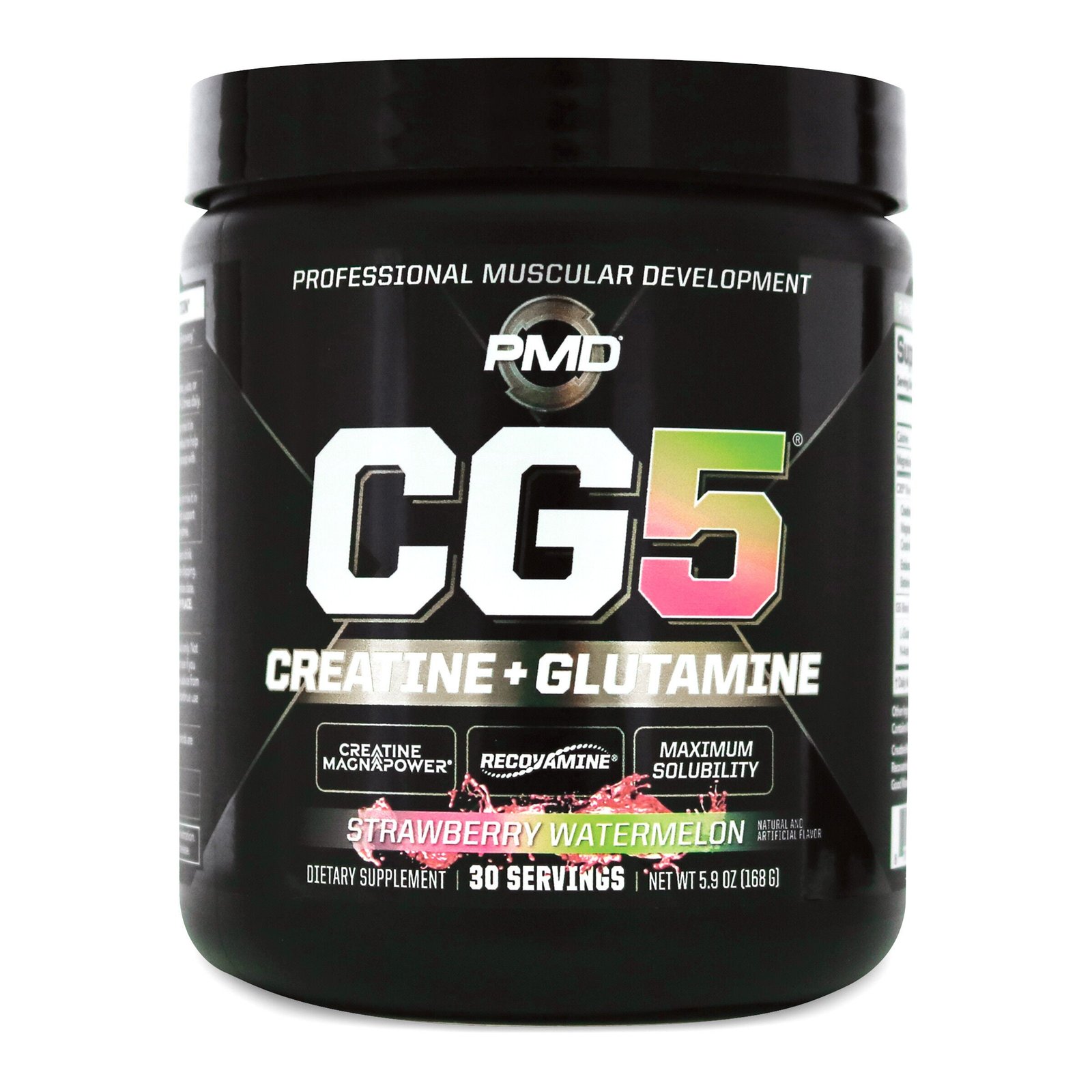 967181_PMD_CG5_StrawberryWatermelon_30Srv_tub_Front.jpg PMD® CG5 Creatine + Glutamine - Strawberry Watermelon (30 Servings) - Image 1